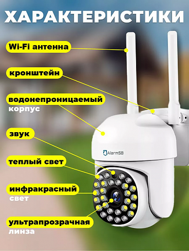 WIFI PTZ 3 MP Смарт камера беспроводная HTV-IP-QWZ522 в Тюмени от компании "АгатСБ.ру"