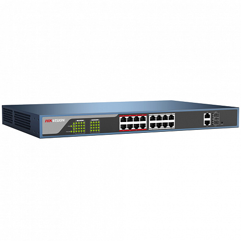 PoE-коммутатор (Web-интерфейс) Hikvision DS-3E1318P-E с 16 PoE-портами