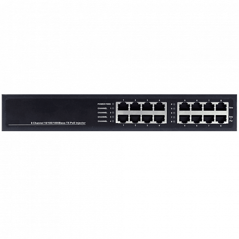 8-портовый Gigabit Ethernet PoE-инжектор Osnovo Midspan-8/150RG