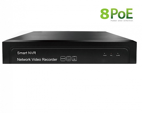 IP видеорегистратор HTV-NVR0921-8PoE-H.265 SMART NVR 9 каналов, 2Mp, 1HDD гибридные