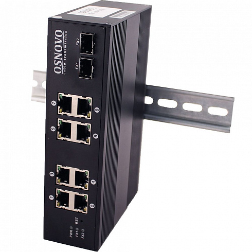 Промышленный 8-портовый PoE коммутатор OSNOVO SW-8082/IC Gigabit Ethernet