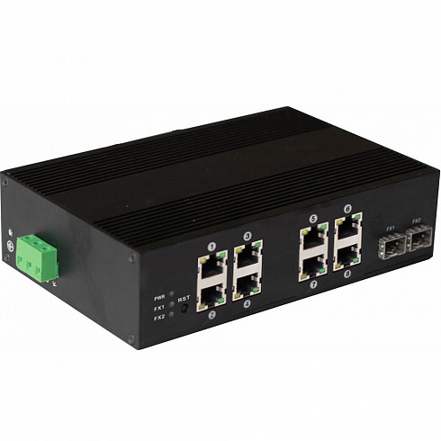 Промышленный 8-портовый PoE коммутатор OSNOVO SW-60802/IC Fast Ethernet