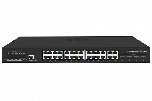 HTV-POE3324W-44S управляемый PoE коммутатор L2 24 порта-PoE, 4 комбо порта SFP / TP 1G